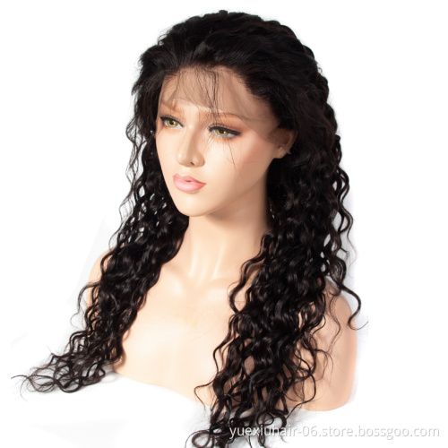 Pre Plucked Hairline Cuticle Aligned Virgin Hair Water Wave Frontal Lace Wig Raw Indian Cuticle Aligned Hair Wig Manufacture
